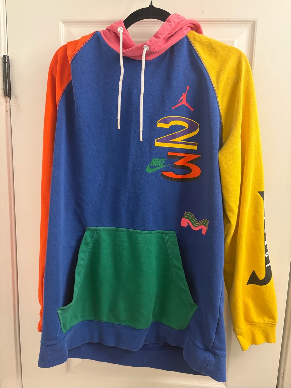 Nike Jordan Colorblock Hoodie Sweatshirt - Blue/Yellow/Green/Pink/Orange